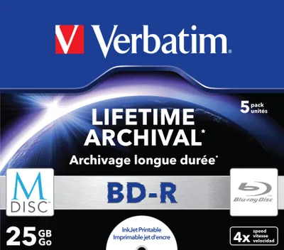 Produktbild von VERBATIM 43823 BD-R 25GB Single MDISC Blu-ray-M-Disc