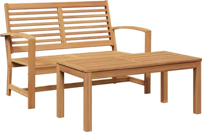 Immagine prodotto di Set Panchina e Tavolo da Giardino 2 Pezzo Marrone