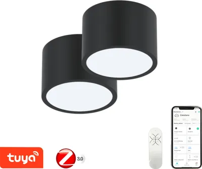 Obrázek produktu pro Immax NEO sada 2x RONDATE Smart stropní svítidlo 15cm 12W černé Zigbee 3.0 + DO