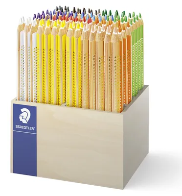 Produktbild von STAEDTLER Noris 128 jumbo Buntstift Holzaufsteller mit 112 Stiften in 12 Farben
