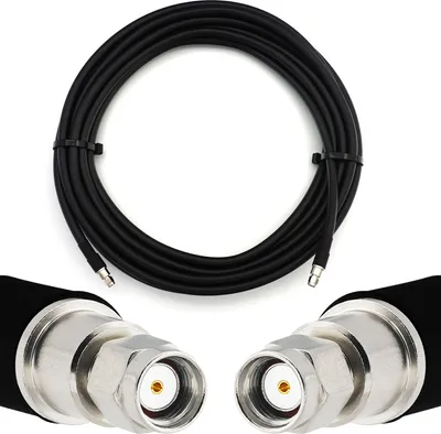 Produktbild von 30m RP-SMA Stecker auf RP-SMA Stecker Koaxialkabel — Vollkupfer HF400 Flexibles Verlängerungskoax 50 Ohm (LMR400 UF UltraFlex Äquivalent) — für WiFi / Router / Antenne / WLAN / RF / Radio