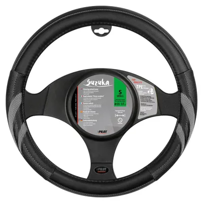 Immagine prodotto di Coprivolante Suzuka Pilot in Skeentex nero/grigio per volanti da 35/37 cm