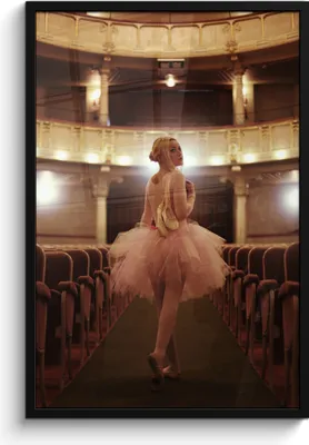 Produktbild von MuchoWow® MuchoWow® Gerahmtes Poster Ballerina mit rosa Tutu in einem Theater 60x90 cm - Poster mit zchwarzem Bilderrahmen - Kunst