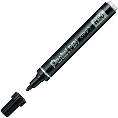 Zdjęcie produktu dla Marker permanentny Pentel N50-BE Czarny 12 sztuk