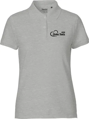 Produktbild von Huuraa Damen Polo Shirt Stolze Tante 2026 Herz XL Sport Grey Bio Baumwolle Fairtrade Poloshirt Geschenkidee