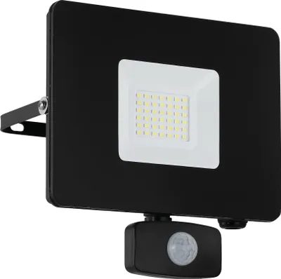 Produktbild von EGLO LED Außen-Strahler Faedo 3, 1 flammige Außenleuchte inkl. Bewegungsmelder, Sensor-Wandstrahler aus Alu, Farbe: Weiß, Glas: klar, 30 Watt, IP44