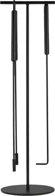 Produktbild von Blomus 66156, Kaminwerkzeug-Set, Schwarz, Stahl, Hartholz, 22 cm, 75,5 cm