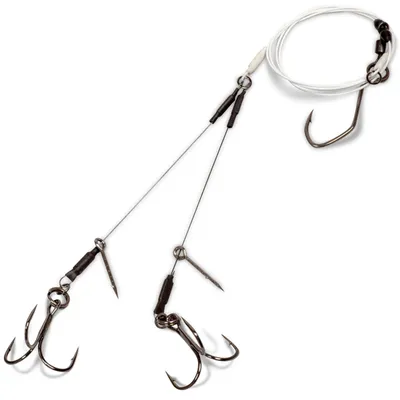 Produktbild von Quantum Mr Pike Ghost Traces Twin Hook-Release-Rig 50cm 18kg -Hechtrig, Größe:6