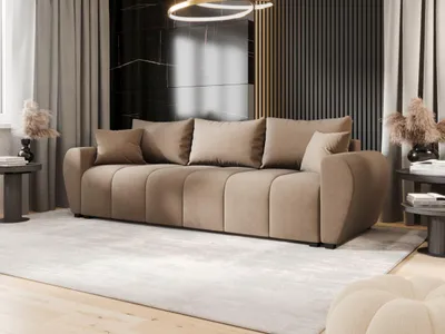 Produktbild von BEDANTE SOFA MOLISA mit Schlaffunktion ITAKA 48 Hellbraun Sofa mit Stauraum Bettkasten Wohnzimmersofa Couch Sofa Bettsofa Bettkasten Bettcouch