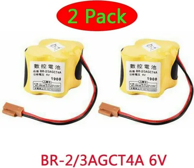 Obrázek produktu pro balení 2 baterií BR-2/3AGCT4A 6V 4400mAh pro CNC stroje Fanuc A98L-0031-0025 s konektorem