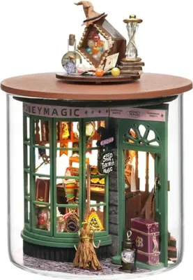 Produktbild von Habarri | Miniaturhaus - DIY-Puppenhaus - Holzhaus mit Möbeln und LED-Beleuchtung - Geschenk für Kinder - Lädchen in der Winkelgasse