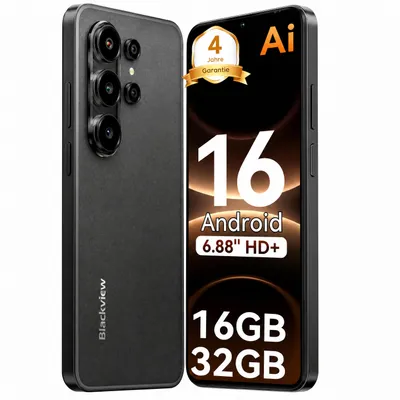 Image de Smartphone Blackview Wave 10C sans abonnement, Android 16, 6,88 pouces, 120 Hz, 1080p, double SIM, Face ID, 5 000 mAh, Gemini AI, DokeOS 5.0, 1080p, 4G