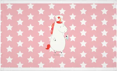 Produktbild von Mr. & Mrs. Panda Handtuch Einhorn Krankenschwester - Rot Pastell - Geschenk, Ärztin, Krankenpfleger, frottierhandtuch, Flauschtuch, baumwolle, Händehandtuch, Krankenhaus