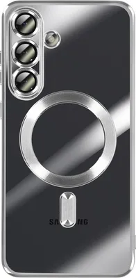 Produktbild von Avizar, MagSafe Hülle Galaxy S25 FE weich, Chromrand, Silber