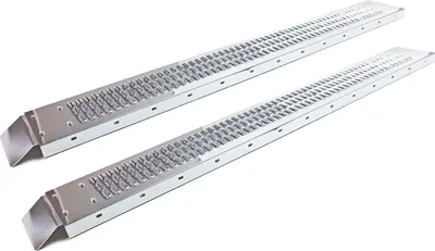 Produktbild von Wiltec 2x Auffahrrampe 160x22,5 cm 400 kg für Motorrad ATV Quad, Auffahrschiene verzinkter Stahl, Verladerampe rutschsicher, geriffelt