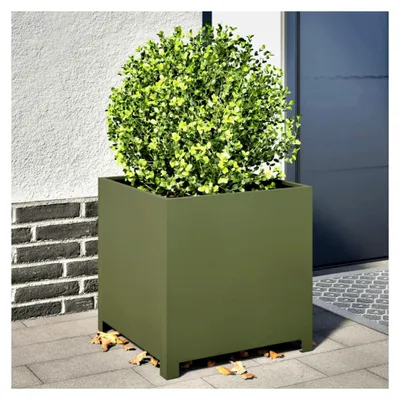 Produktbild von Pflanzkübel Olivgrün 50x50x50 Stahl