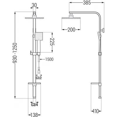 Obrázok produktu pre Mexen Q45 sprchový stĺp, zlatá - 798454595-50