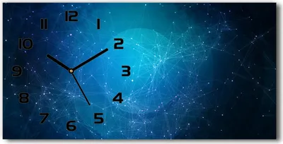 Produktbild von Wanduhr aus Glas – 60x30 cm - Glasbild - Glasuhr - Gehärtetes Glas - schwarze-zeiger - Konstellation