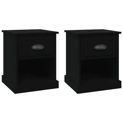 Produktbild von Nachttische 2 Stk. Schwarz 39x39x47,5 cm Holzwerkstoff
