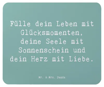 Produktbild von Mr. & Mrs. Panda Mauspad Spruch Leichtigkeit im Leben - Meeresbrise - Geschenk, Gefühl, Liebe, handgefertigt, mousematte, Zitat, pc mausunterlage, laptop, Stimmung, Glück
