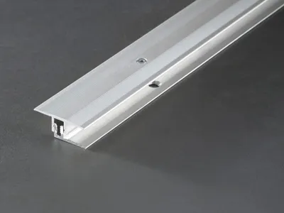 Produktbild von PROLINE Silber Universal Übergangsprofil, Aluminium Bodenprofil, Schraubbares System Höhenverstellbar, Für Laminat Parkett Fliesen, Einfache Verlegung, Eloxiert