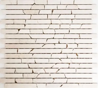 Produktbild von Mosaik Fliese Marmor Naturstein weiß Brick Botticino Anticato MOS40-0102