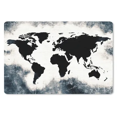 Produktbild von MuchoWow® Mauspad Mousepad Weltkarte - Holz - Schwarz 27x18 cm - Mousepads - Maus Mat - Pad - Mausunterlage - Büroartikel - Desk Matten