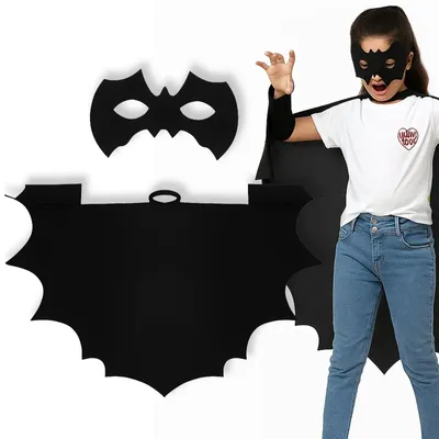 Obrázek produktu pro Kostým netopýr dětský plášť maska halloween karneval 100 x 85 cm černý univerzální