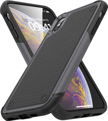Produktbild von Für iPhone XS Max Hülle Militärqualität Stoßfest Hybrid 2 in 1 Hart PC Weich TPU Handyhülle Grau Schwarz