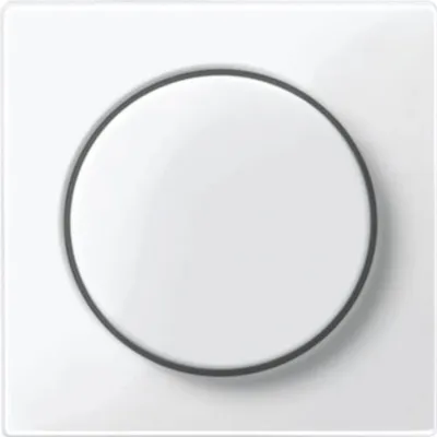 Produktbild von Merten Zentralplatte mit Drehknopf für Drehdimmer Thermoplast System M Polarweiß