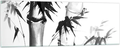 Produktbild von Bilder auf glas - Einteilig - Asiatisch Aquarell Bambus - 90x30cm - Glasbilder - Wandbilder - Bilder - zum Aufhängen bereit - Wanddekoration aus Glas - Glas Bilder - Wandbild auf Glas - GAB90x30-4577