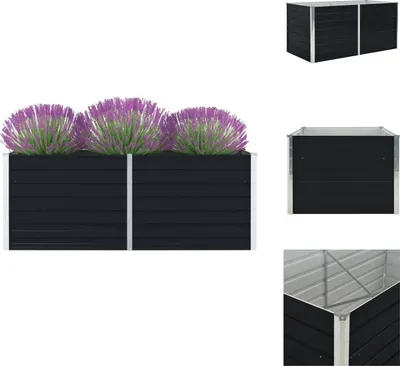 Obrázek produktu pro vidaXL Zvýšený záhon 160 x 80 x 45 cm Pozinkovaná ocel antracit - Květináče a květináče