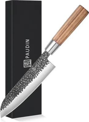 Produktbild von PAUDIN HB10 Santoku-Küchenmesser 17,5 cm – Hochwertiges, vlijmscharfes japanisches Kochmesser aus High-Kohlenstoffstahl