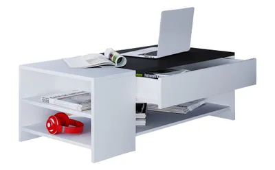 Immagine prodotto di Tavolino in legno semplice | Dimensioni ca. H. 35 x W. 100 x D. 50 cm | Tavolo soggiorno con cassetto - Tindus