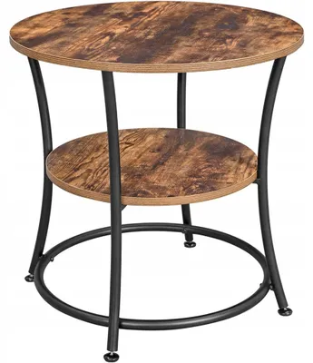 Immagine prodotto di Tavolino - Leobert - Marrone Rustico/Nero - 55 X 55 X 55 Cm