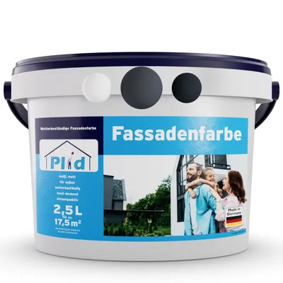 Produktbild von Plid Fassadenfarbe Schiefergrau 2,5L , für ca. 17,5m² / Außenfarbe Fassaden Wetterschutz - Mauerfarbe, Hausfarbe Fassade