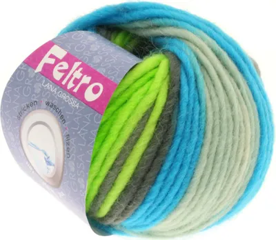 Produktbild von Feltro Print 376 | Türkis/Graubraun/Tanne