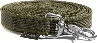 Produktbild von Mystique® Gummierte Schleppleine 20mm mit HS rostfreiem Scherenkarabinerhaken khaki 5m