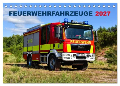 Produktbild von Feuerwehrfahrzeuge (Tischkalender 2027 DIN A5 quer), CALVENDO Monatskalender