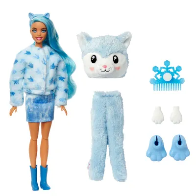 Image de Barbie Cutie Reveal Poupée flocon de neige d'hiver - Husky