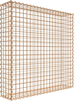 Produktbild von Rostige Gabione 100 cm x 100 cm x 20 cm (L x H x T), Maschenweite 5 cm x 5 cm, Spirale