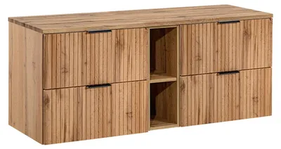 Produktbild von Waschtischunterschrank 140.8cm Adriel mit 4 Schubladen, Holzoptik