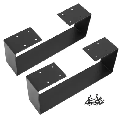 Immagine prodotto di Gambe per tavolo - Gambe per mobili - Acciaio al carbonio - 37 x 15 cm - Set da 2 - Capacità di carico: 100 kg - Adatte per tavolini, tavoli da pranzo, comodini e panche