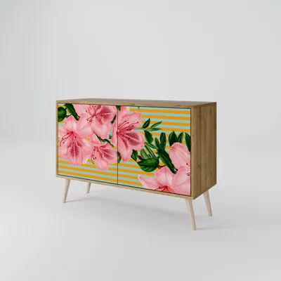 Produktbild von Spacerebels Kommode mit 2 Türen - Sideboard Komodenschrank - Highboard - Kleiderschrank Möbel - Wohnzimmer Schlafzimmer - 57,5×111×42 (HxBxT)