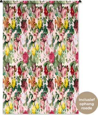 Produktbild von MuchoWow® Wandteppich Wandbehang Rosen - Blumen - Muster - Farben 120x180 cm Tapisserie Dekoration Wandtuch - Schlafzimmer - Dekorationen für das Haus