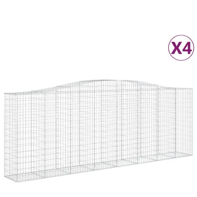 Produktbild von vidaXL Gabionen mit Hochbogen 4 Stk. 400x50x140/160cm Verzinktes Eisen