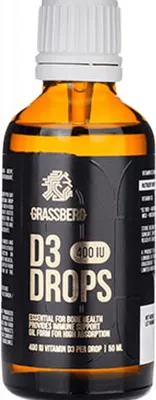 Produktbild von Grassberg Vitamin D3 400IU Drops (50ml) Unflavoured - Vitamine, Mineralien & Gesundheit - Vitamine