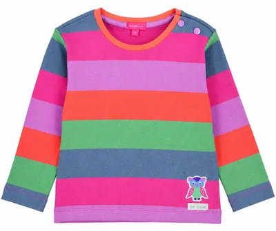 Produktbild von BONDI Mädchen Langarmshirt "Be mine" 86966 | Stripe Pink/Apricot Größe: 98