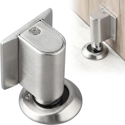 Productafbeelding van Magnetische Deurstopper met Zelfklevende Bevestiging, Zilver