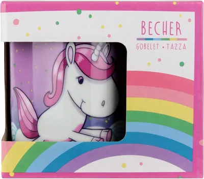 Produktbild von Kinderbecher Porzellan 200 ml, bunt, spülmaschinen- und mikrowellengeeignet, für Kinder